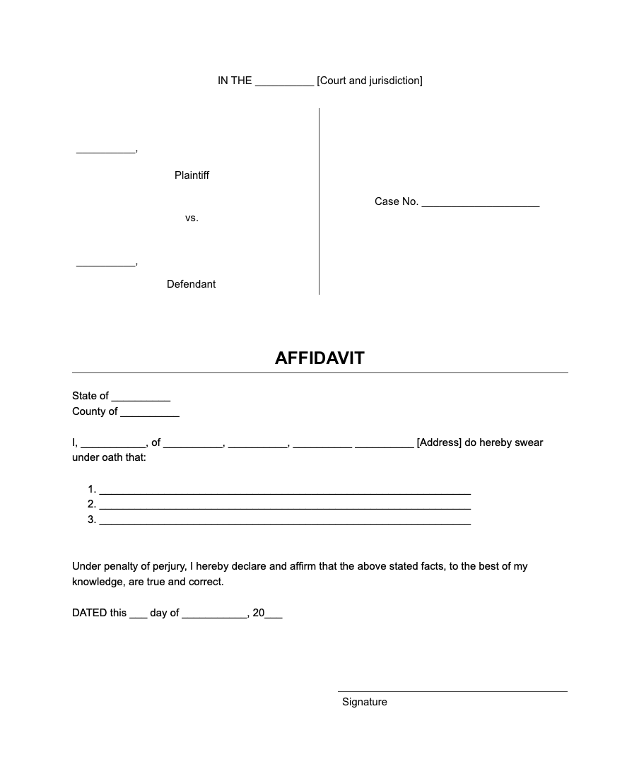 Affidavit Forms